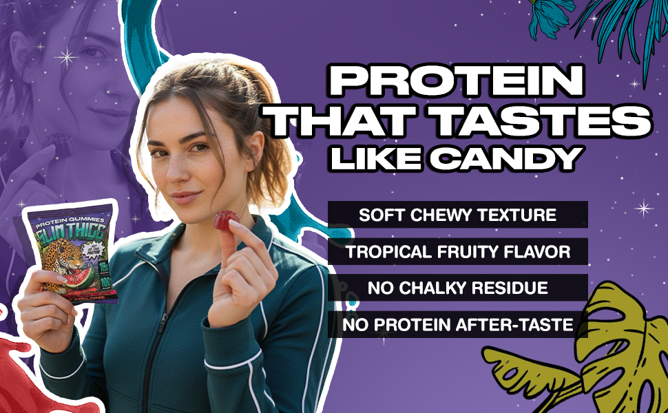 SlimThicc protein gummies with candy-style texture